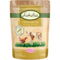 Lukullus Naturkost Junior Grain Free Pouch 6 x 300 g - Kyckling & kalv