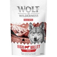 Wolf of Wilderness - Wild Bites Snacks 180 g - NY: MINI High Valley - Beef & Chicken (små tärningar)