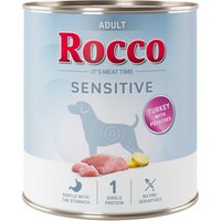 6x800g Rocco Sensitive dinde et pommes de terre pâtée pour chien