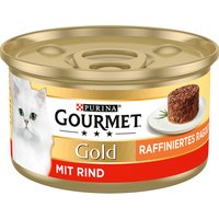 12x85g Gold Gourmet Ragoût raffiné au bœuf- Pâtée pour Chat