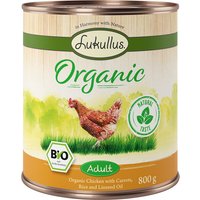 Lukullus Organic Adult ekologisk kyckling & ekologisk morot (glutenfritt) - 6 x 800 g