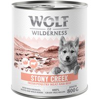 Wolf of Wilderness Junior “Expedition” 6 x 800 g pour chien - Stony Creek - volaille, bœuf