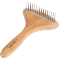 kooa krattformad kam / tovutredare av bambu med roterande tänder - L 17,5 x B 10 cm