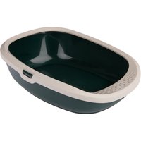 Bac à litière kooa, vert foncé beige, en plastique 100 % recyclé