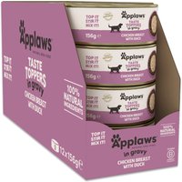 12x156g Applaws Taste Toppers Natural in Saus Kip en Eend Natvoer voor Honden