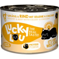 6x200g Lucky Lou Lifestage sterilised volaille & bœuf nourriture pour chat humide