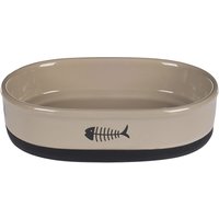 Gamelle en céramique Flamingo Chat Auri pour chat - capacité : 550 mL - L 18,5 x l 13 x H 5 cm