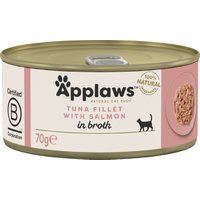 Applaws em caldo 24 x 70 g - Pack económico - Atum com salmão