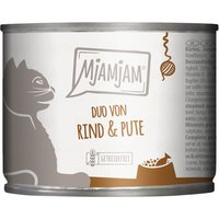 6x 200g MjAMjAM Duo bœuf délicieux & bonne dinde à la courge cuite à la vapeur nourriture pour chat humide