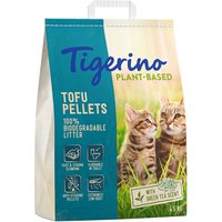 Tigerino Plant-Based Tofu areia natural para gatos - aroma a chá verde - 11 l (4,6 kg)