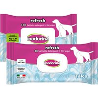 Lingettes au talc Inodorina pour chiens et chats 3x40pcs