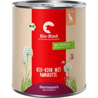 Herrmann's Bio-Menù / Menù Sensible 12 x 800 g umido cane - Manzo Bio con Carote Bio e Amaranto Bio