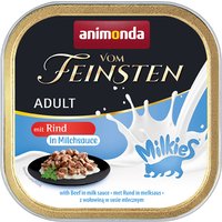 animonda Vom Feinsten Adult Milkies en sauce 32 x 100 g pour chat - bœuf à la sauce au lait