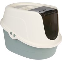 Maison de toilette TIAKI Teala pour chat - blanc / bleu sarcelle