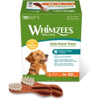 Pack économique : 2 x 1,8 kg Whimzees Monthly Toothbrush Box taille S (60 pièces) snacks pour chien