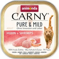 Lot économique 64 x 100 g animonda Carny Adult Pure & Mild poulet, crevettes, nourriture humide pour chat