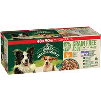 James Wellbeloved Adult Hypoallergenic Grain Free Pouches - Mixed Selection - 48 x 90g