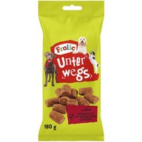 9 x 180g Frolic Unterwegs met rundvlees hondensnacks voor onderweg