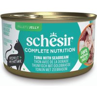 Schesir Complete Nutrition filé i gelé 6 x 85 g i burk - Tonfisk med guldsparid