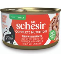 Schesir Complete Nutrition filé i gelé 6 x 85 g i burk - Tonfisk med räkor