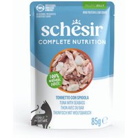 Schesir Complete Nutrition filé i gelé 6 x 85 g i portionspåsar - Tonfisk med havsabborre