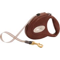 flexi Leather bandkoppel mörkbrunt, 5 m - Storlek M: upp till 25 kg