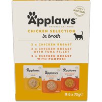 Applaws Pouch med buljong 6 x 70 g - Mixpack med kyckling (3 sorter)