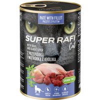 24x400g voordeelverpakking Rafi Cat Super kwartel en konijnenlever natvoer voor katten