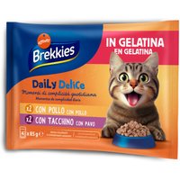 Brekkies Daily Delice 4 x 85 g - Kyckling + Kalkon i gelé