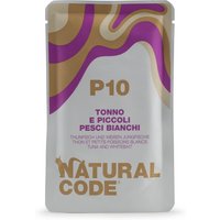 Pack économique : 24x70g Natural Code Soft Jelly Pouch thon et poisson blanc nourriture pour chat humide