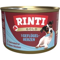 RINTI Gold 12 x 185 g pour chien - cœurs de volaille