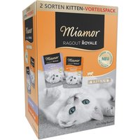 Miamor Ragout Royale Jelly Kitten 12 x 100 g - Pack de degustação - Aves + Carne de vaca