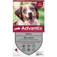 4 pipettes Advantix pour chien de taille moyenne, 10 à 25 kg