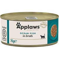 Applaws em caldo - Pack económico: 12 x 70 g - Peixe do oceano