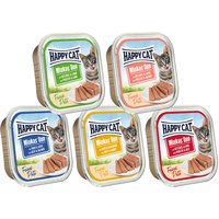 24 x 100g bouchées duo sur barquette de paté Happy Cat Supreme nourriture pour chat humide