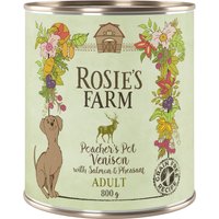 6x800g Rosie's Farm Adult gibier, faisan, saumon - Pâtée pour chien