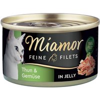 6x100g Filets Fins thon blanc, légumes en gelée Miamor - Nourriture pour Chat