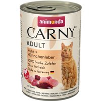 24x400g Adult dinde, foie de poulet Animonda Carny - Pâtée pour chat
