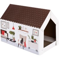 Maisonnette Home XL Hiver avec griffoir pour chat - L 58 x l 36 x H 41 cm