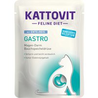 24x85g Gastro canard, riz Kattovit - Pâtée pour chat