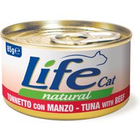 6x85g LifeCat Adult thon & bœuf nourriture pour chat humide