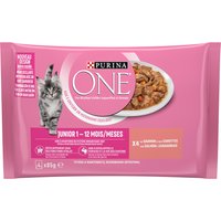 4x85g Purina One Junior saumon, carottes - Pâtée pour chat