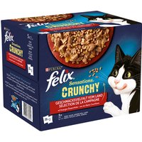 20x85g Felix Sensations Crunchy Crumbles + 2x40g de pépites sélection à la viande