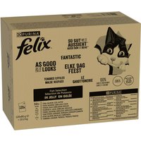 Jumbopack Felix Tendres Effilés 120 x 85 g pour chat - thon, saumon, cabillaud, colin