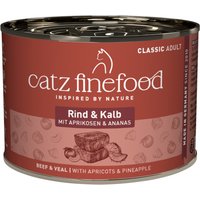 12x200 g catz finefood Bœuf & Veau Pâtée pour chat