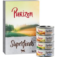 Purizon Superfoods 6 x 70 g - Mixpack (2 x kyckling, 2 x tonfisk, 1 x vildsvin, 1 x vilt)