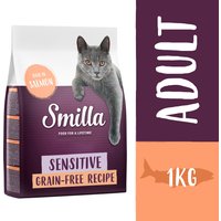 Testez-les : croquettes Smilla 1 kg pour chat - Adult Sensitive sans céréales, saumon