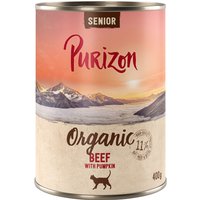 Purizon Organic ekologiskt 6 x 400 g - NYHET Senior nötkött med pumpa