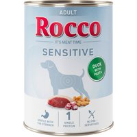 6x400g Rocco Sensitive canard et nouilles pâtée pour chien