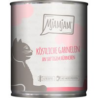 24x 800g de délicieuses crevettes au poulet juteux MjAMjAM nourriture pour chat humide
